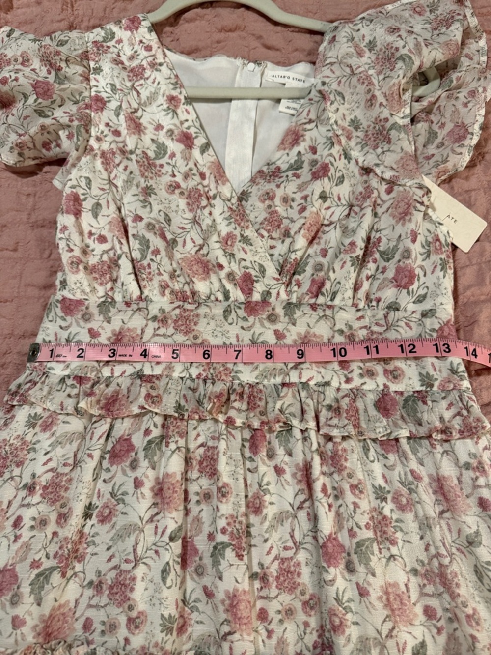Altar'd State Pink Floral High-Low Ruffle Maxi Dress - Picture 7 of 8